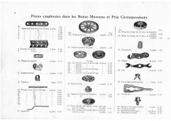 1916 – pièces employées