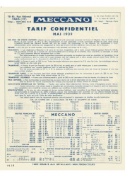 Tarif Revendeur de 1939