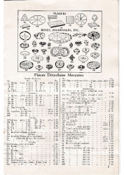 Tarif pièces 1930-31