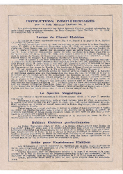 Instructions complémentaires – boîte 2 – 1935