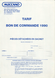 Tarif / bon de commande 1990
