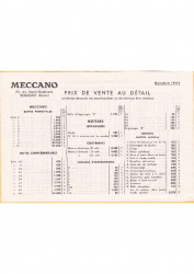 Tarif de 1957 – (20,5 x 13,8 cm)