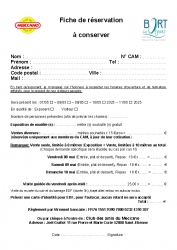Fiche de réservation à conserver