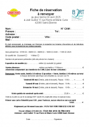 Fiche de réservation à renvoyer