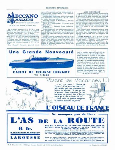 Juillet 1932  - et août (première apparition)