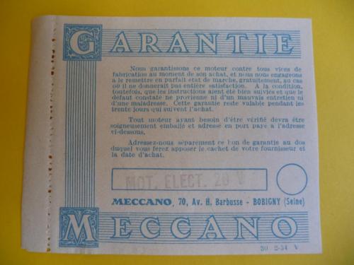 Garantie  1954