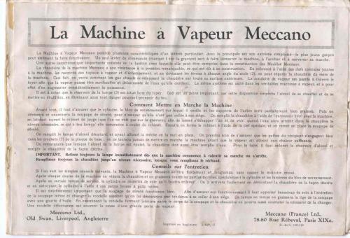 Notice Vapeur 1929