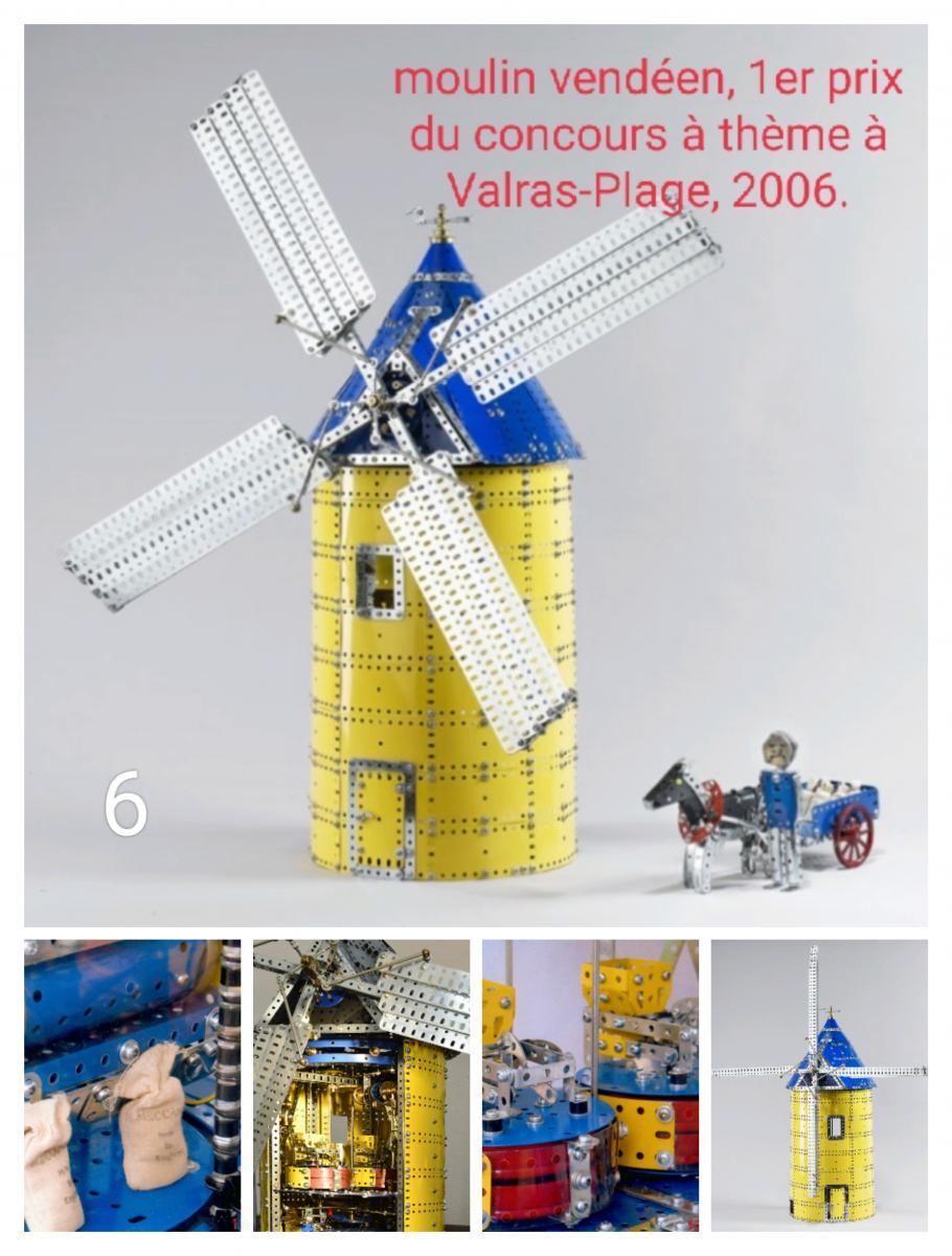 4 Ailes De Moulin Meccano Nickelées – Avant-guerre – Marquage Relief France