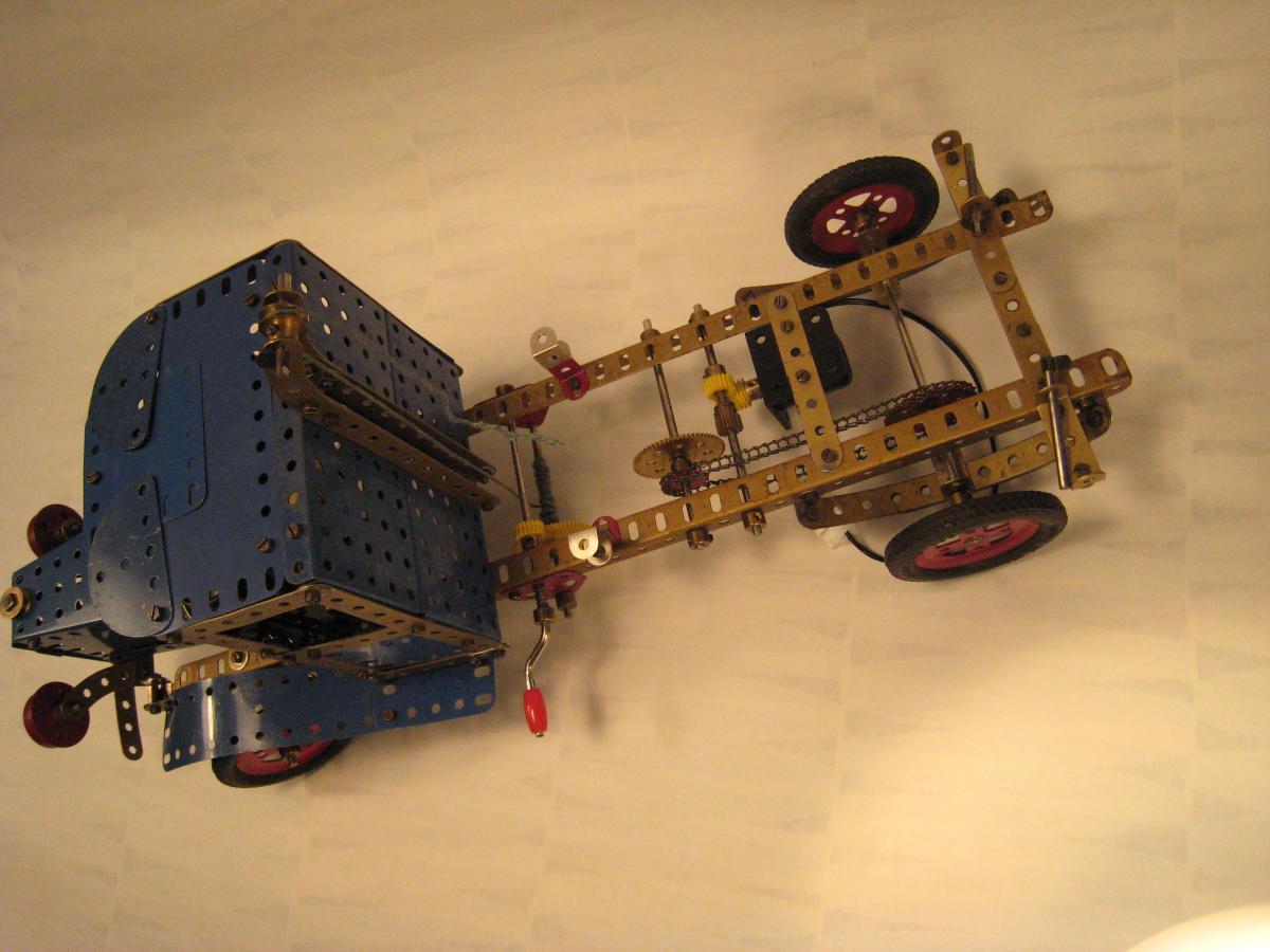 Camion-benne basculante godet mécanique en tôle CR + boîte d'origine (1950